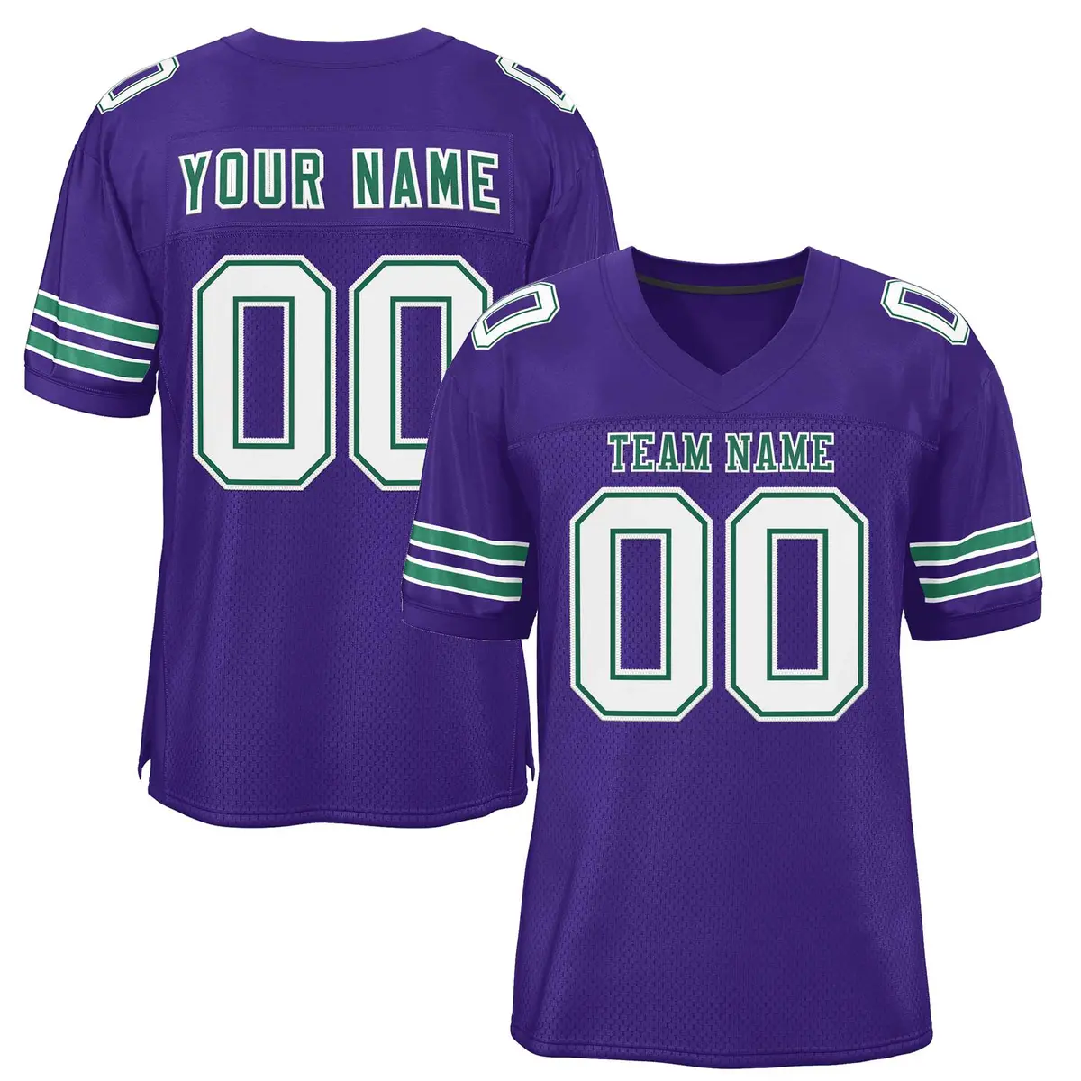 Purple Kelly Green-White Football Jersey