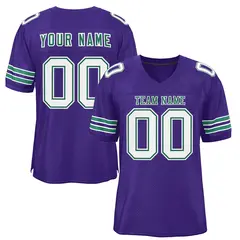 Purple Kelly Green-White Football Jersey 1