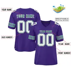 Purple Kelly Green-White Football Jersey 2