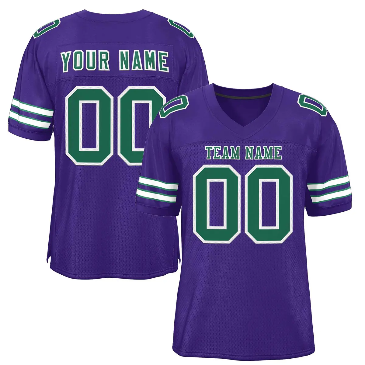 Purple Kelly Green-White Football Jersey