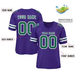 Purple Kelly Green-White Football Jersey 2