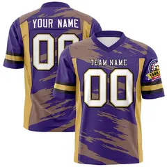 Purple Khaki Scratch Pattern Authentic Football Jersey