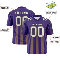 Purple Khaki Vertical Fine Stripe Gradient Football Jersey 2