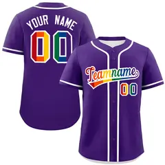 Purple LGBT Rainbow Pride Month Baseball Jersey