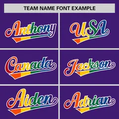 Purple LGBT Rainbow Pride Month Baseball Jersey 3