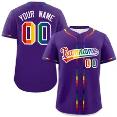 Purple LGBT Rainbow Pride Month Baseball Jersey 1