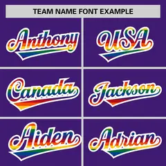 Purple LGBT Rainbow Pride Month Letterman Bomber Jacket 5