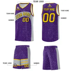 Purple Light Gray Dot Graffiti Irregular Pattern Basketball Jersey 5