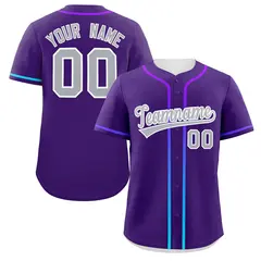 Purple Light Gray Gradient Ribbed Authentic Baseball Jersey 1