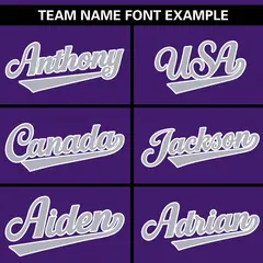 Purple Light Gray Gradient Ribbed Authentic Baseball Jersey 3