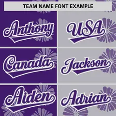Purple Light Gray Split Flower Graffiti Baseball Jersey 3