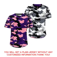 Purple Light Pink White Camo Reversible Pullover Baseball Jersey 9