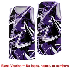Purple Light Purple Abstract Graffiti Basketball Jersey 6