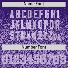 Purple Light Purple Floral Gradient Full Button Baseball Jersey 4