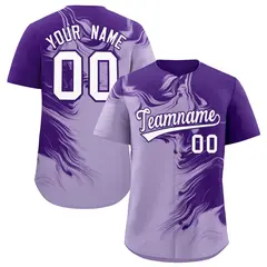 Purple Light Purple Ink Pattern Authentic Baseball Jersey 1