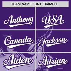 Purple Light Purple Ink Pattern Authentic Baseball Jersey 3