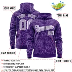 Purple Light Purple Leopard Print Varsity Full-Zip Letterman Jacket Hoodie 4
