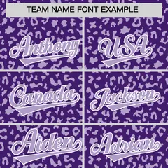 Purple Light Purple Leopard Print Varsity Full-Zip Letterman Jacket Hoodie 5