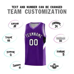 Purple Light Purple Side Design Basketball Jersey 4