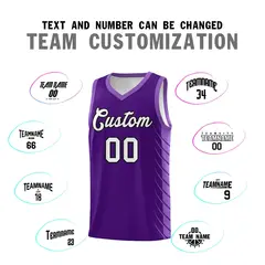 Purple Light Purple Side Symmetrical Line Pattern Basketball Jersey 4