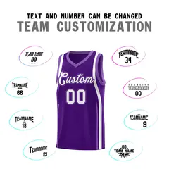 Purple Light Purple-White Ribbon Pattern Basketball Kits 4