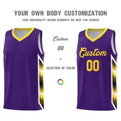 Purple Mosaic Gradient Fashion Basketball Jersey Uniform 3