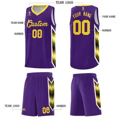 Purple Mosaic Gradient Fashion Basketball Jersey Uniform 5