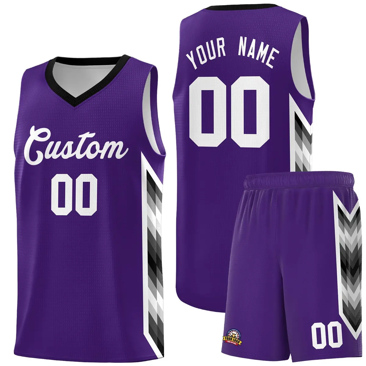 Purple Mosaic Gradient Fashion Basketball Jersey Uniform