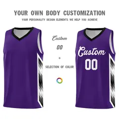 Purple Mosaic Gradient Fashion Basketball Jersey Uniform 3