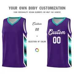 Purple Mosaic Gradient Fashion Basketball Jersey Uniform 3