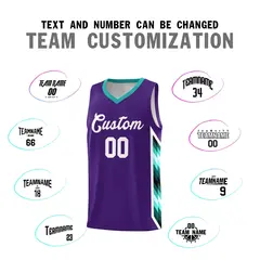 Purple Mosaic Gradient Fashion Basketball Jersey Uniform 4