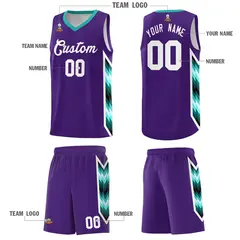 Purple Mosaic Gradient Fashion Basketball Jersey Uniform 5