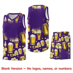 Purple National Beer Day Beer Bubble Basketball Jersey 7