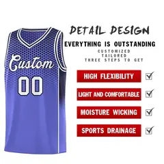 Purple Navy Dot Pattern Side Gradient Reversible Basketball Jersey Kits 3