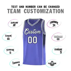 Purple Navy Dot Pattern Side Gradient Reversible Basketball Jersey Kits 4