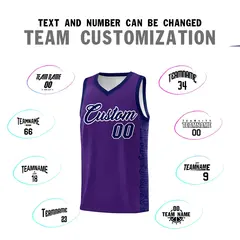 Purple Navy Indians Pattern Basketball Uniform Jersey 4