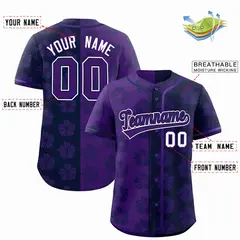 Purple Navy Split Flower Graffiti Authentic Baseball Jersey 2