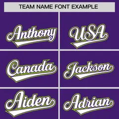 Purple Neon Green Color Block Authentic Baseball Jersey 3