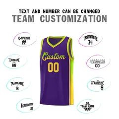 Purple Neon Green-Gold Gradient Basketball Jersey 4
