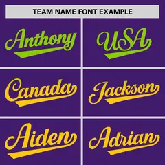 Purple Neon Green Gold Gradient Side Baseball Jersey 3