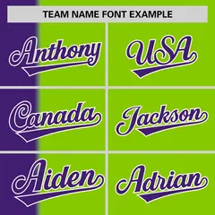 Purple Neon Green Gradient Stripe Two-Button Softball Jersey 3