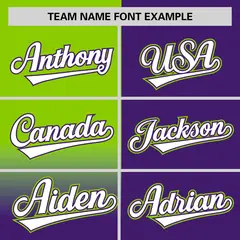 Purple Neon Green Half Gradient Authentic Baseball Jersey 3