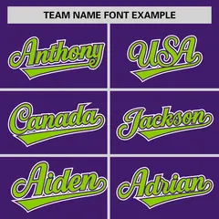 Purple Neon Green Half Stripe Authentic Baseball Jersey 3