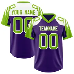Purple Neon Green Raglan Sleeves Authentic Football Jersey