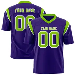 Purple Neon Green Shoulder Cut Two-Tone Flag Football Jersey