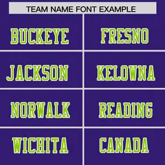 Purple Neon Green Shoulder Cut Two-Tone Flag Football Jersey 3