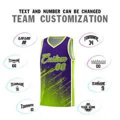 Purple Neon Green Splash Basketball Uniforms for Practice 4