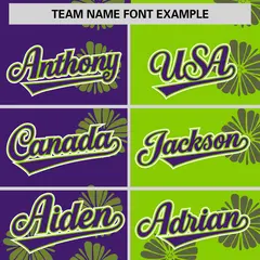 Purple Neon Green Split Flower Graffiti Baseball Jersey 3