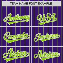 Purple Neon Green Stripe Raglan Sleeves Baseball Jersey 3