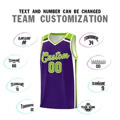 Purple Neon Green White Charge Series Basketball Jersey 4